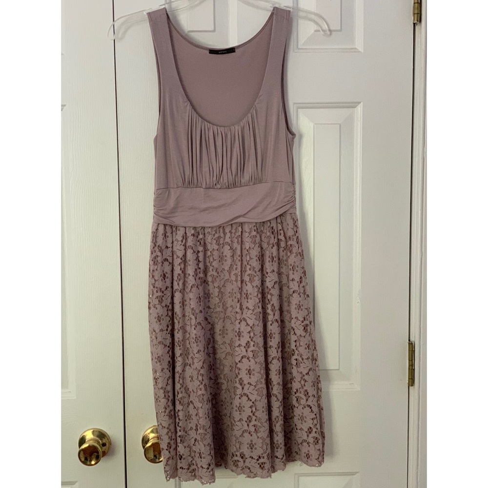 Cotton Dress with floral overlay